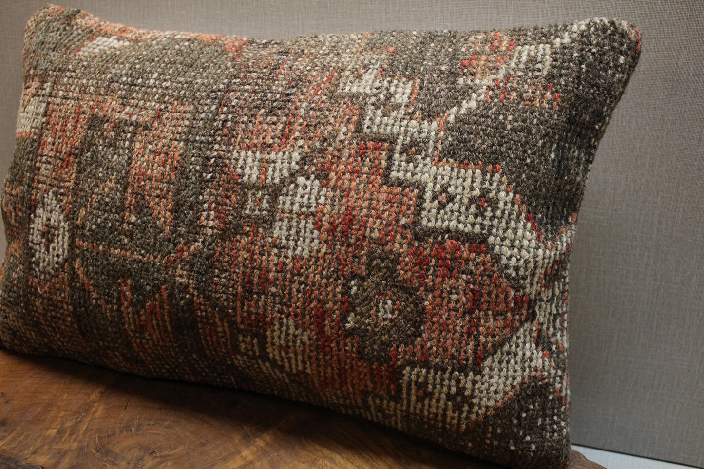 Handwoven Turkish Kilim Pillow Cover: Earthy Boho Home Decor