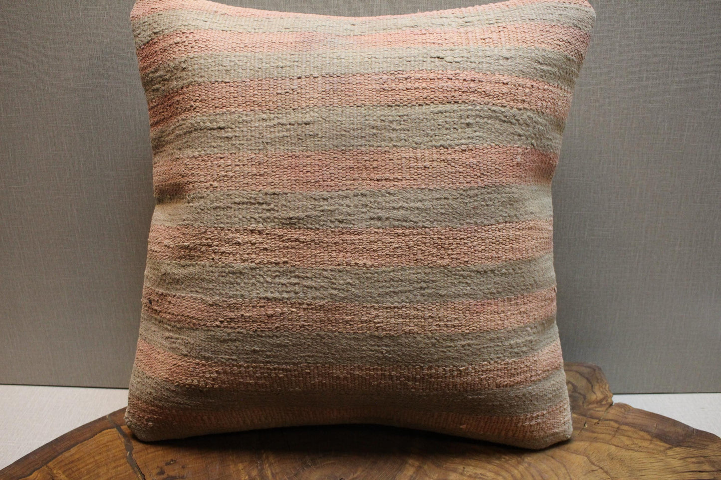 Handwoven Kilim Pillow Cover: Upcycled Wool Rug, Bohemian Accent
