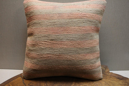 Handwoven Kilim Pillow Cover: Upcycled Wool Rug, Bohemian Accent