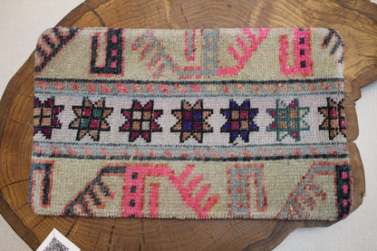 Handmade Kilim Pillow Cover: Upcycled Woven Rug, Boho Decor