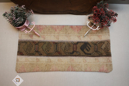 Handwoven Kilim Lumbar Pillow Cover: Upcycled Wool, Tribal Geometric Band