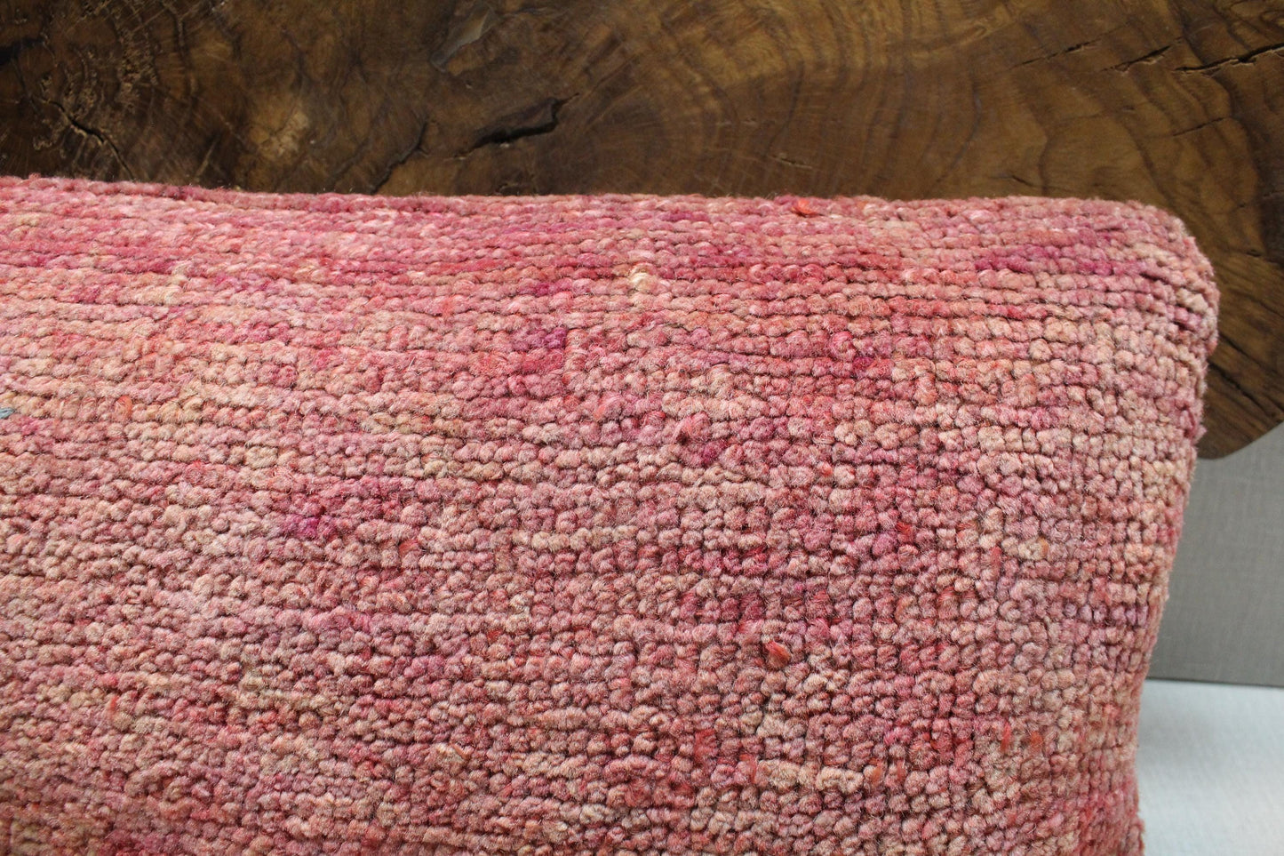 Handmade Kilim Pillow Cover: Upcycled Vintage Turkish Rug, Pink Boho Accent