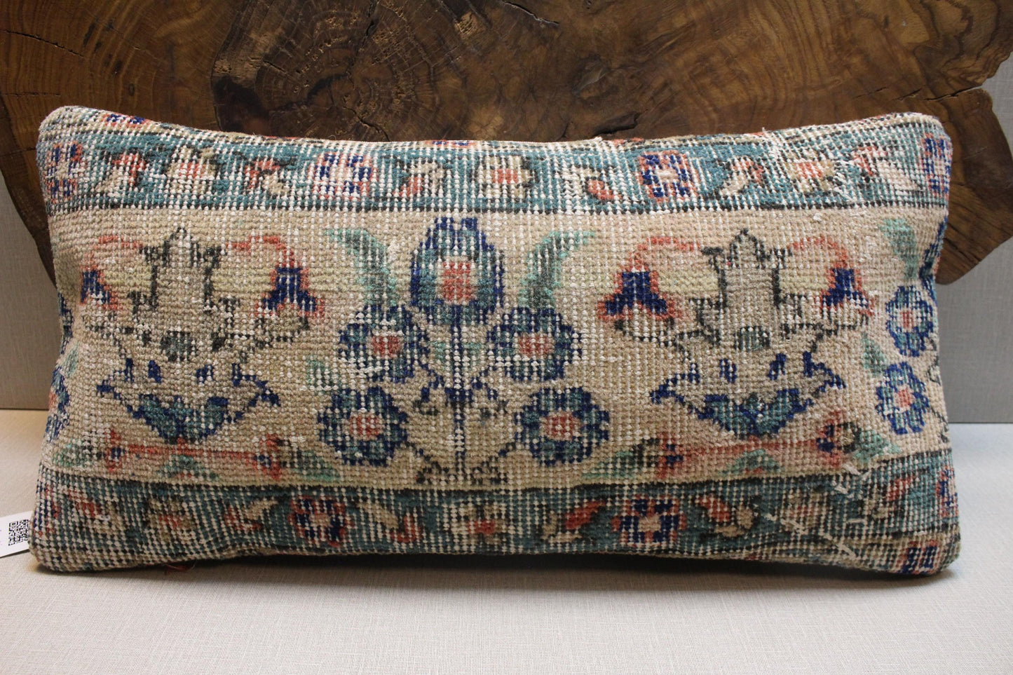 Handmade Kilim Pillow Cover: Upcycled Turkish Rug, Floral Boho Decor