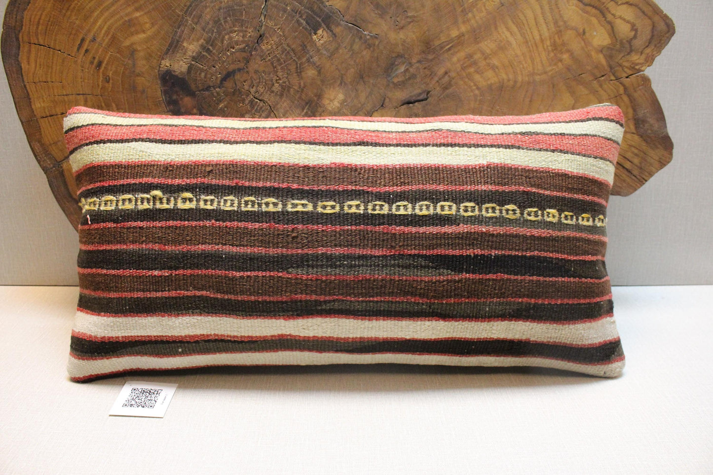 Handmade Kilim Pillow Cover: Boho Woven Wool Lumbar Pillow