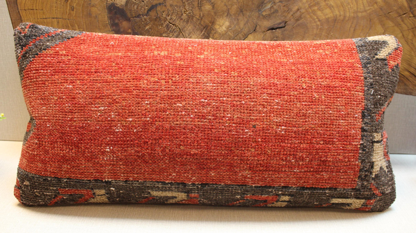 Handmade Kilim Pillow Cover: Upcycled Woven Rug, Rustic Bohemian Decor