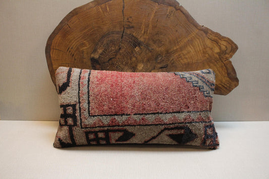 Handmade Turkish Kilim Pillow Cover: Upcycled Woven Rug, Tribal Design