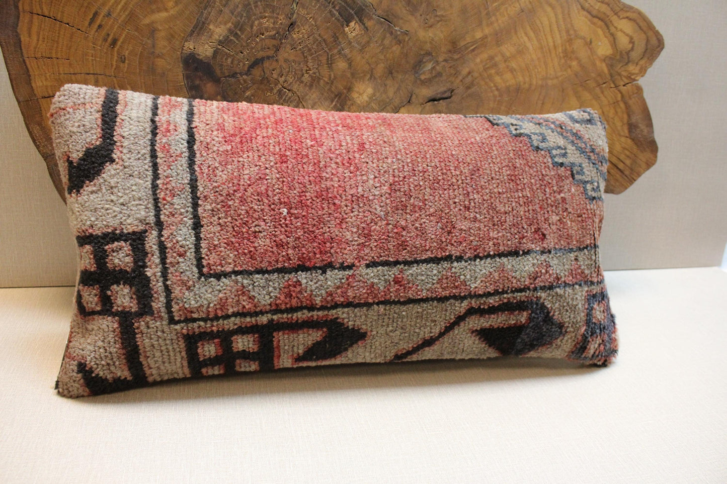 Handmade Turkish Kilim Pillow Cover: Upcycled Woven Rug, Tribal Design