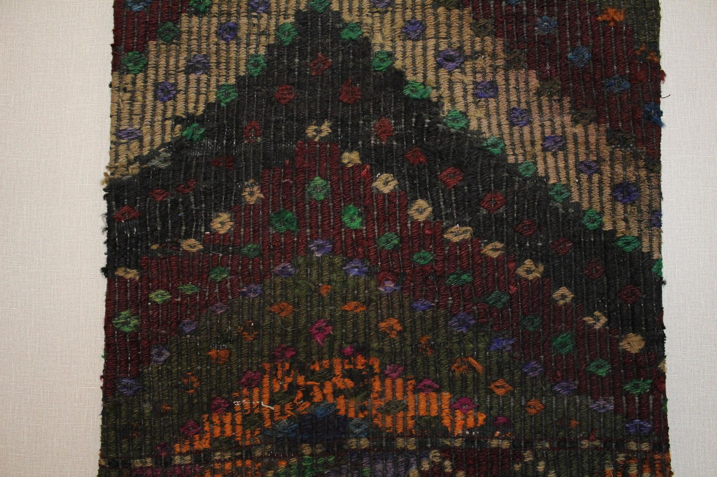 Handmade Kilim Pillow Cover: Upcycled Woven Wool, 20x20