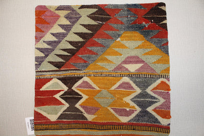Handmade Kilim Pillow Cover: Upcycled Woven Rug, Boho Home Decor