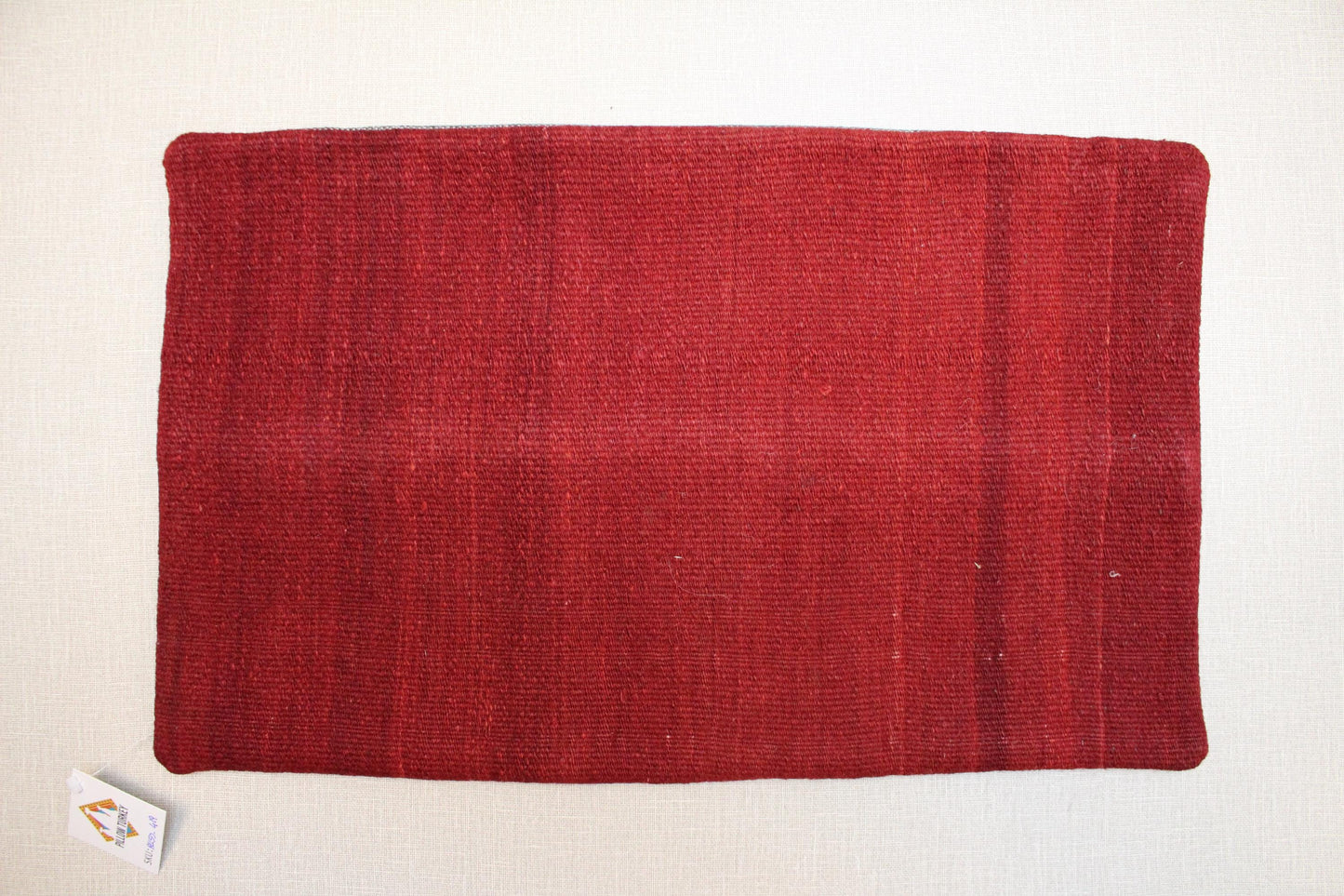 Handmade Kilim Pillow Cover 12x24: Upcycled Turkish Wool Rug