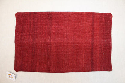Handmade Kilim Pillow Cover 12x24: Upcycled Turkish Wool Rug