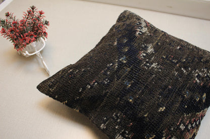 Handmade Kilim Pillow Cover: Upcycled Woven Rug, Rustic Home Decor