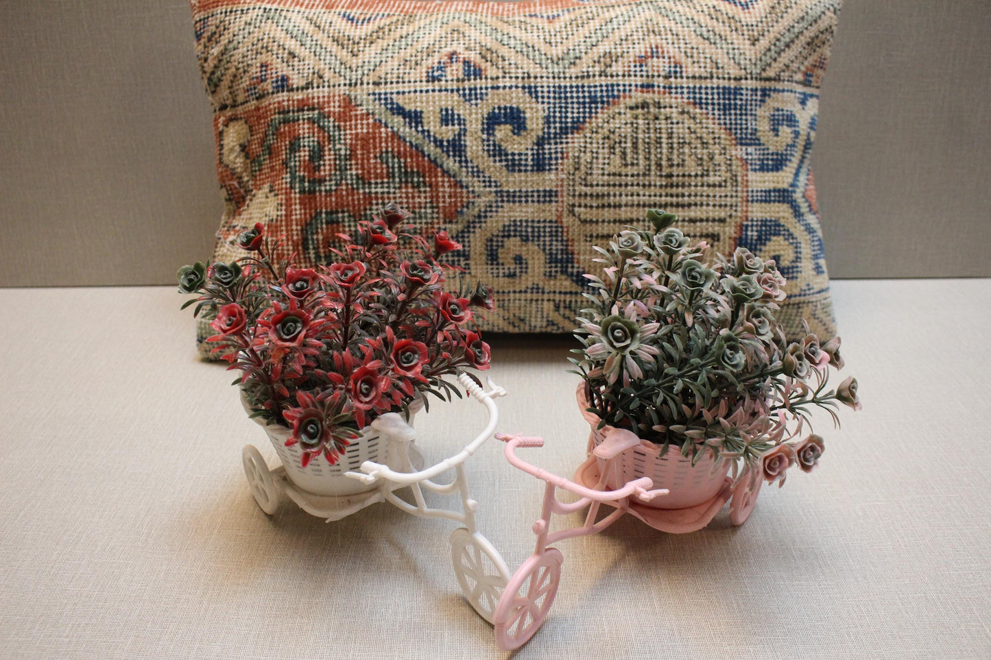 Handmade Kilim Pillow Cover: Upcycled Woven Rug, Boho Decor (12x20 in.)