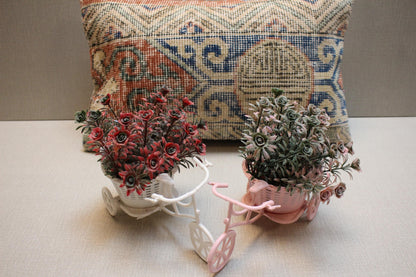 Handmade Kilim Pillow Cover: Upcycled Woven Rug, Boho Decor (12x20 in.)