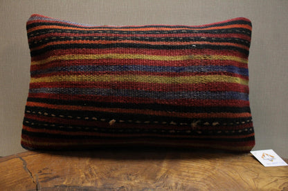 Handmade Turkish Kilim Pillow Cover: Upcycled Wool, Boho Decor