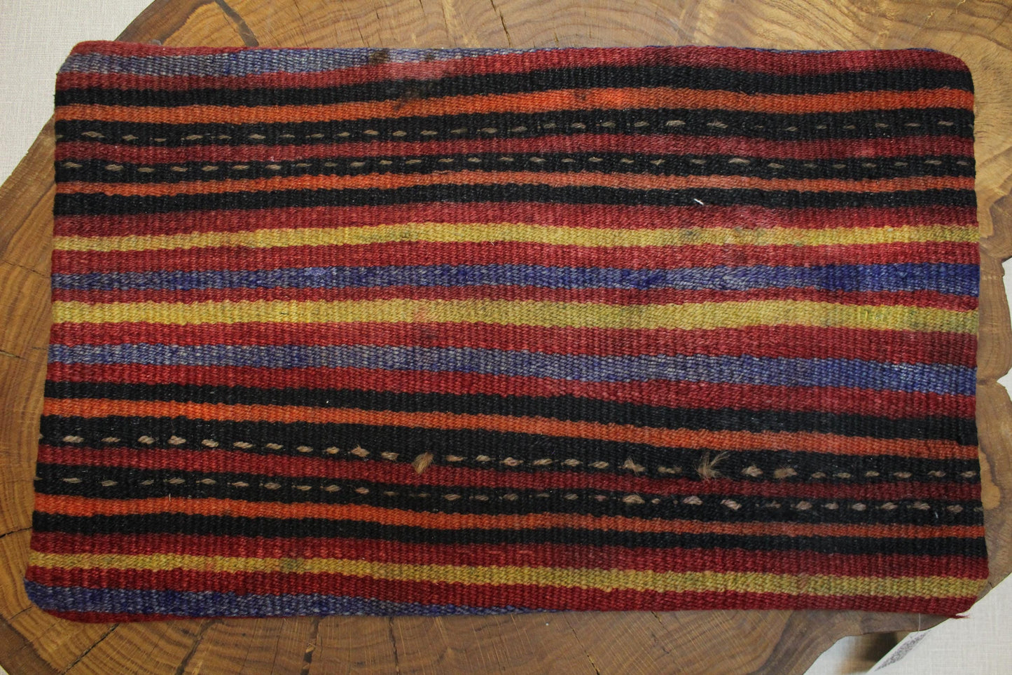 Handmade Turkish Kilim Pillow Cover: Upcycled Wool, Boho Decor