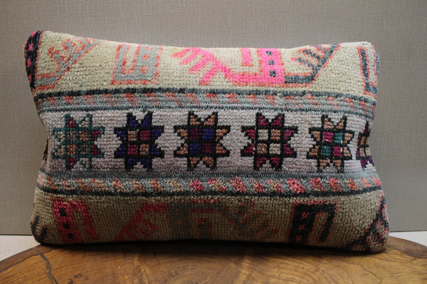 Handmade Kilim Pillow Cover: Upcycled Woven Rug, Boho Decor