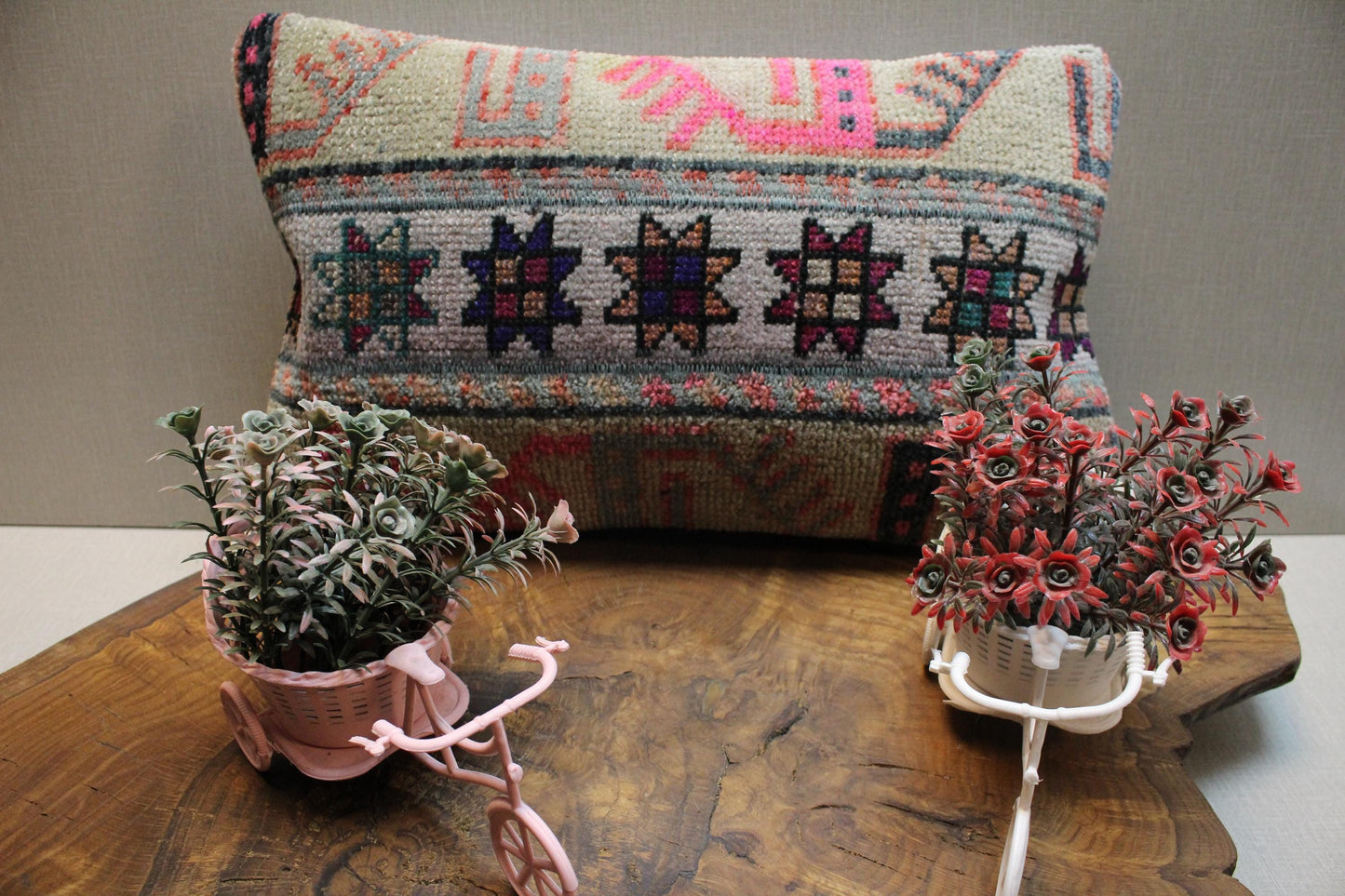Handmade Kilim Pillow Cover: Upcycled Woven Rug, Boho Decor