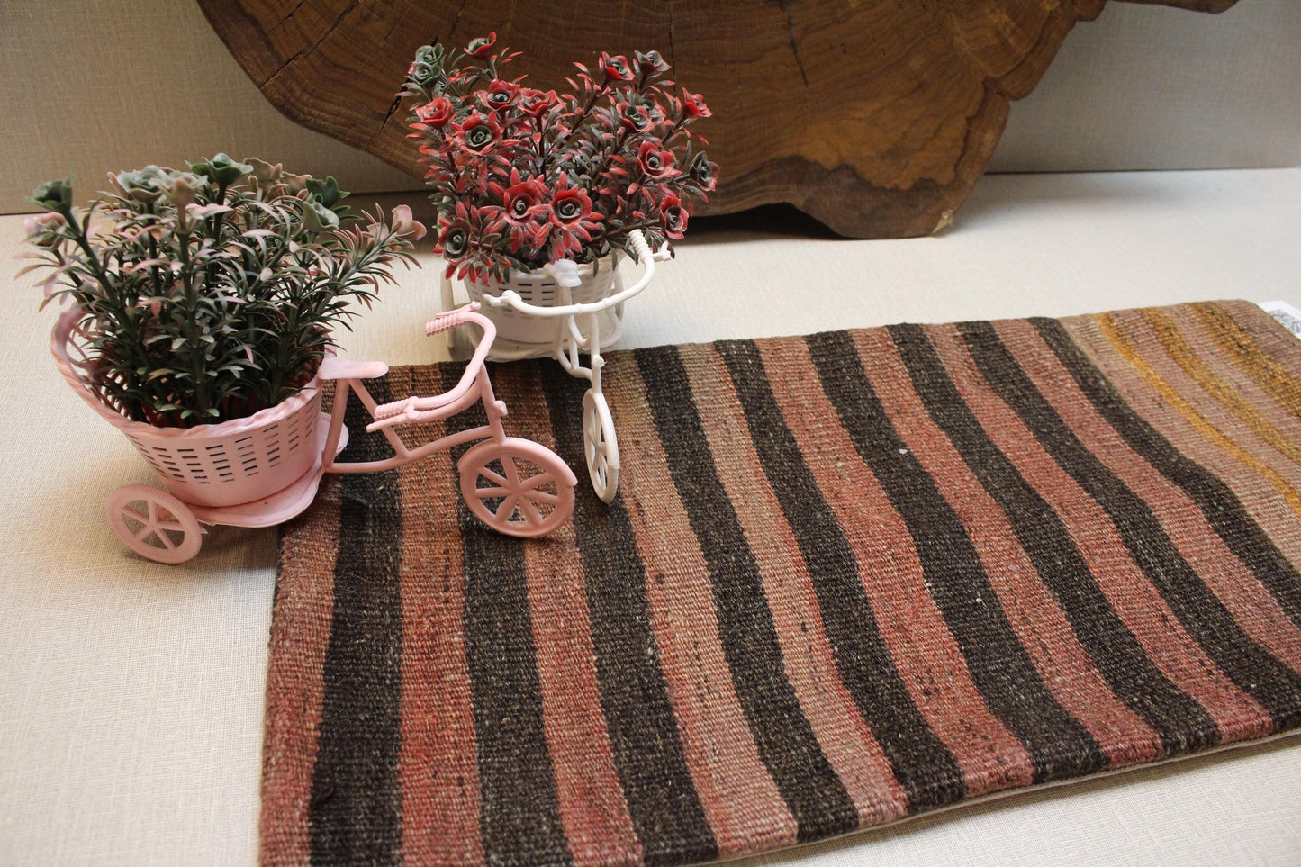 Handwoven Kilim Lumbar Pillow Cover: Earthy Boho Decor (12x24 in