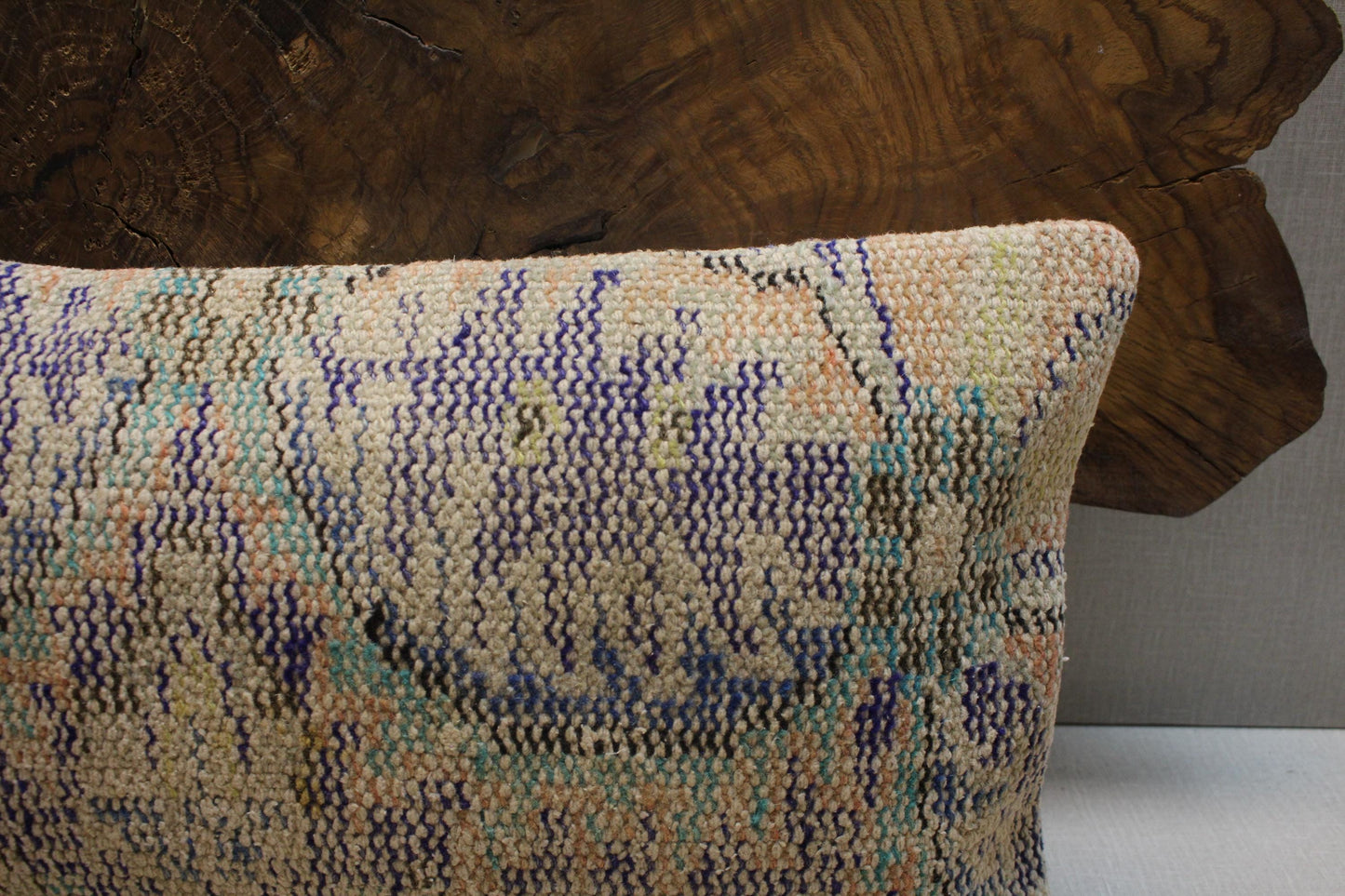 Handwoven Kilim Lumbar Pillow Cover: Boho Accent Pillow (12x24 in