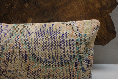 Handwoven Kilim Lumbar Pillow Cover: Boho Accent Pillow (12x24 in