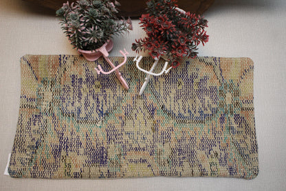 Handwoven Kilim Lumbar Pillow Cover: Boho Accent Pillow (12x24 in