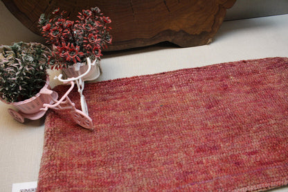 Handmade Kilim Pillow Cover: Upcycled Vintage Turkish Rug, Pink Boho Accent