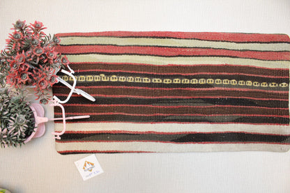 Handmade Kilim Pillow Cover: Boho Woven Wool Lumbar Pillow