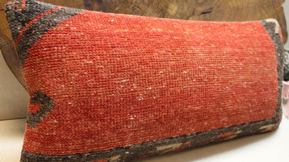 Handmade Kilim Pillow Cover: Upcycled Woven Rug, Rustic Bohemian Decor