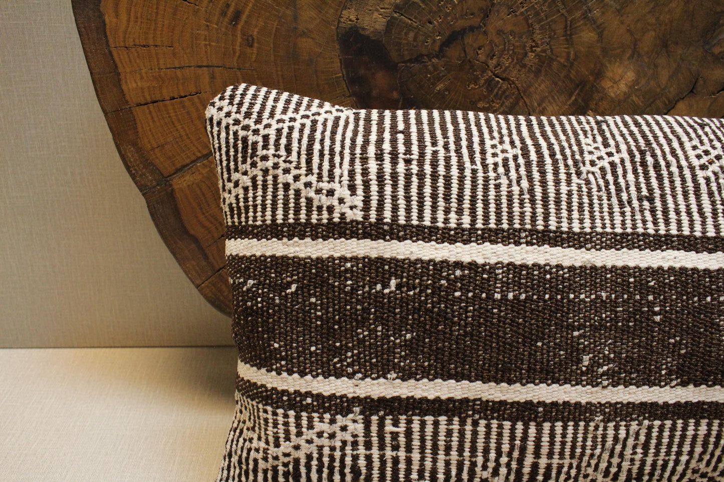 Handwoven Kilim Pillow Cover: Black & White Tribal Geometric Accent