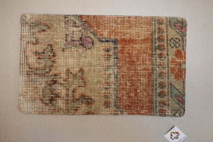 Handmade Kilim Pillow Cover: Terracotta, Beige & Sage Floral - 16x24
