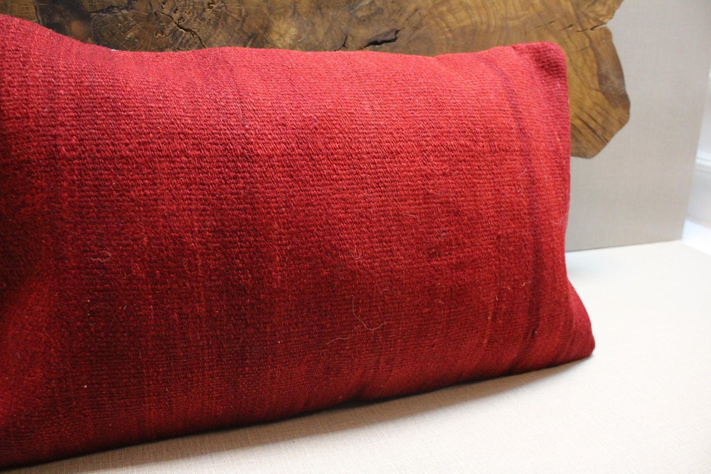 Handmade Kilim Pillow Cover 12x24: Upcycled Turkish Wool Rug