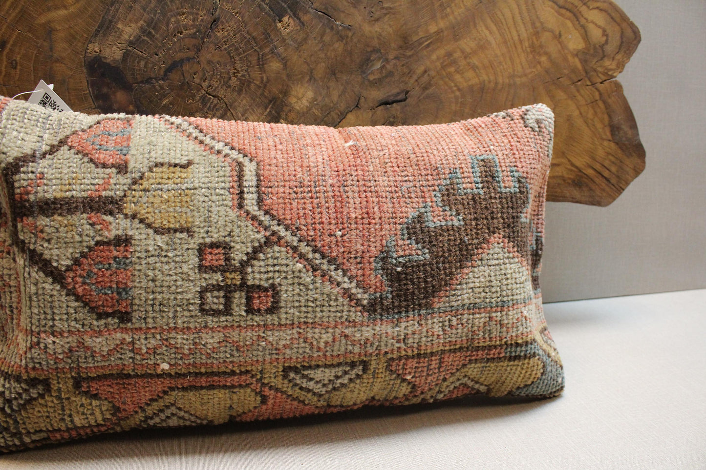 Handmade Kilim Pillow Cover 16x24: Upcycled Vintage Turkish Rug