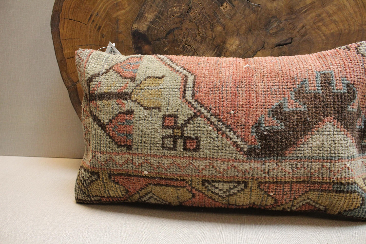 Handmade Kilim Pillow Cover 16x24: Upcycled Vintage Turkish Rug