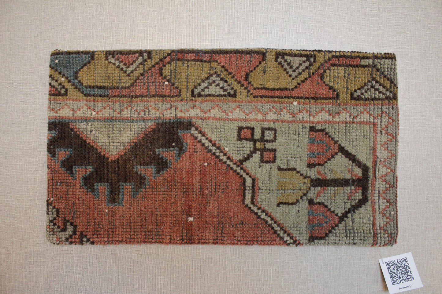 Handmade Kilim Pillow Cover 16x24: Upcycled Vintage Turkish Rug