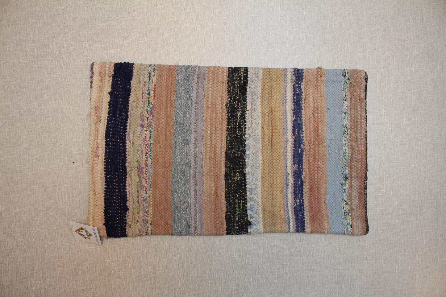 Striped Kilim Pillow Cover: Handmade Turkish Rug Cushion, Boho Decor (12x20 in