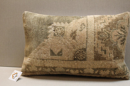 Handwoven Kilim Pillow – 12x20 Inch Organic Wool Cushion, Modern Boho Home Decor.