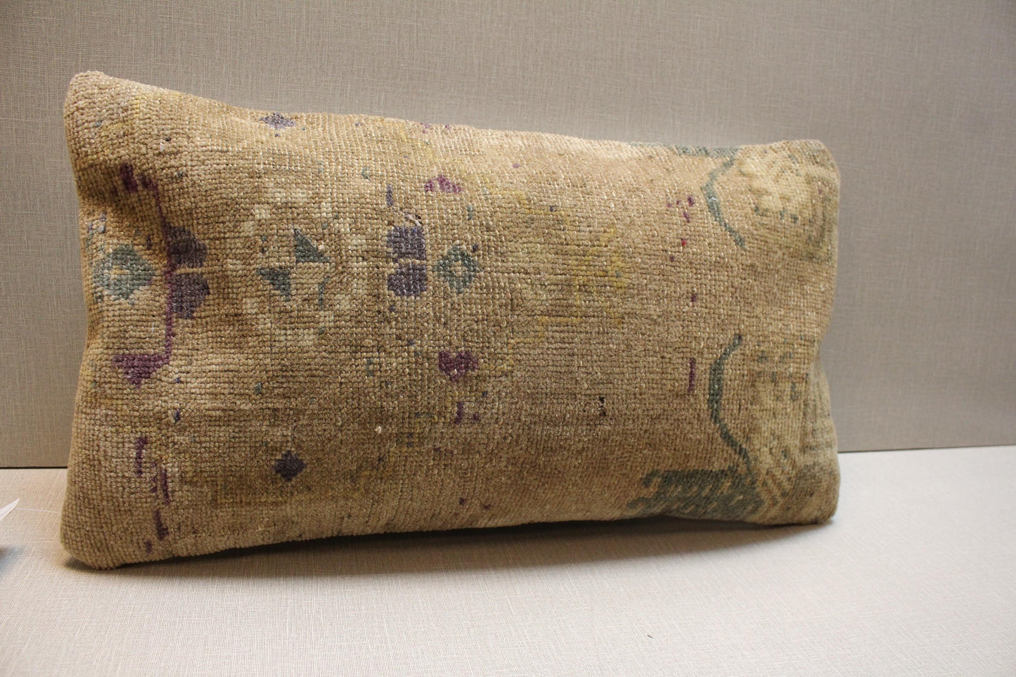 Handwoven Turkish Kilim Lumbar Pillow Cover 12x24: Boho Home Decor