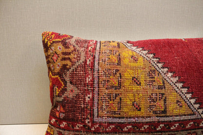 Handwoven Turkish Kilim Pillow Cover 12x24: Rustic Boho Lumbar Cushion