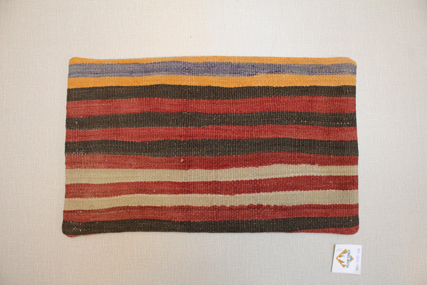 Handwoven Turkish Kilim Pillow Cover 12x24: Rustic Lumbar Cushion