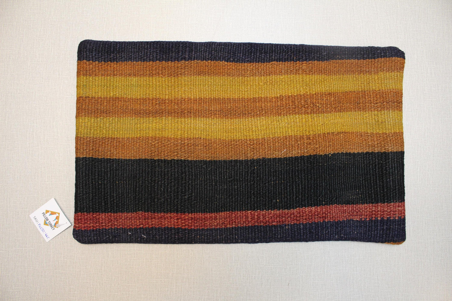Handwoven Kilim Lumbar Pillow Cover 12x24: Boho Farmhouse Decor