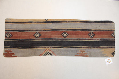 Handwoven Turkish Kilim Pillow Cover 12x36: Rustic Lumbar Cushion
