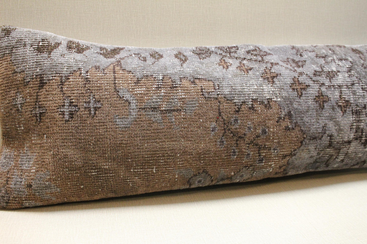 Handwoven Turkish Kilim Pillow Cover 12x36: Rustic Boho Lumbar Cushion