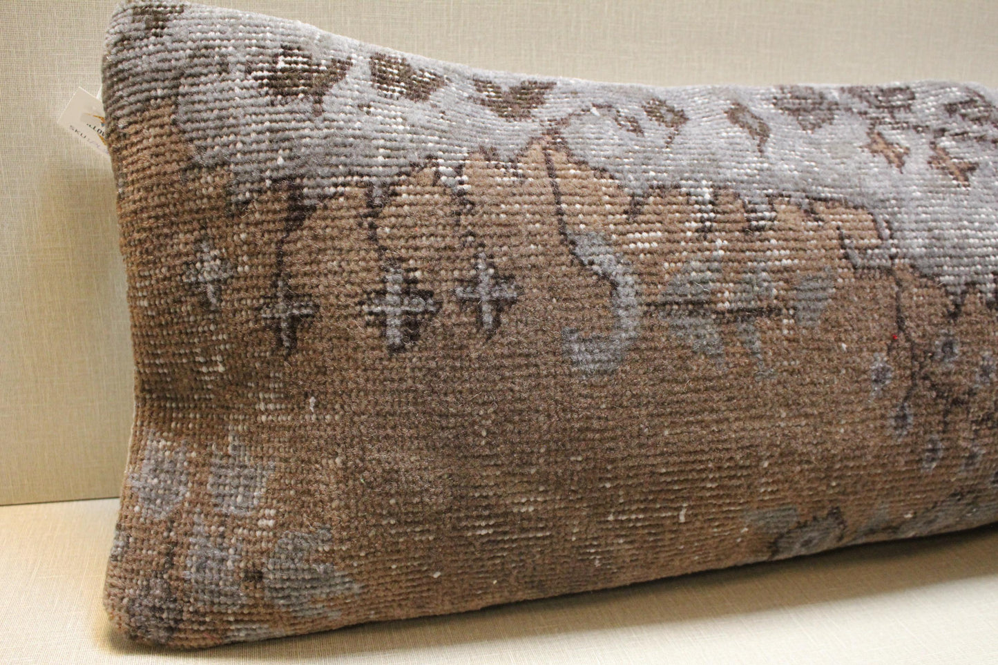Handwoven Turkish Kilim Pillow Cover 12x36: Rustic Boho Lumbar Cushion