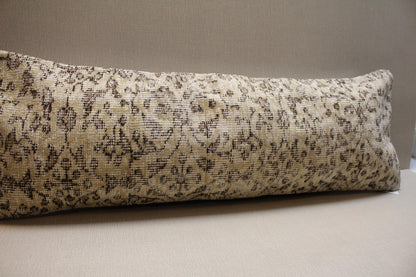 Handwoven Turkish Kilim Pillow Cover 12x36: Boho Lumbar Cushion