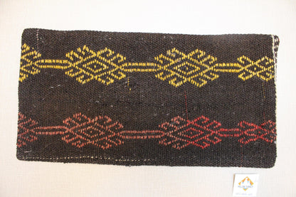 Handwoven Kilim Lumbar Pillow Cover 12x20: Boho Farmhouse Decor
