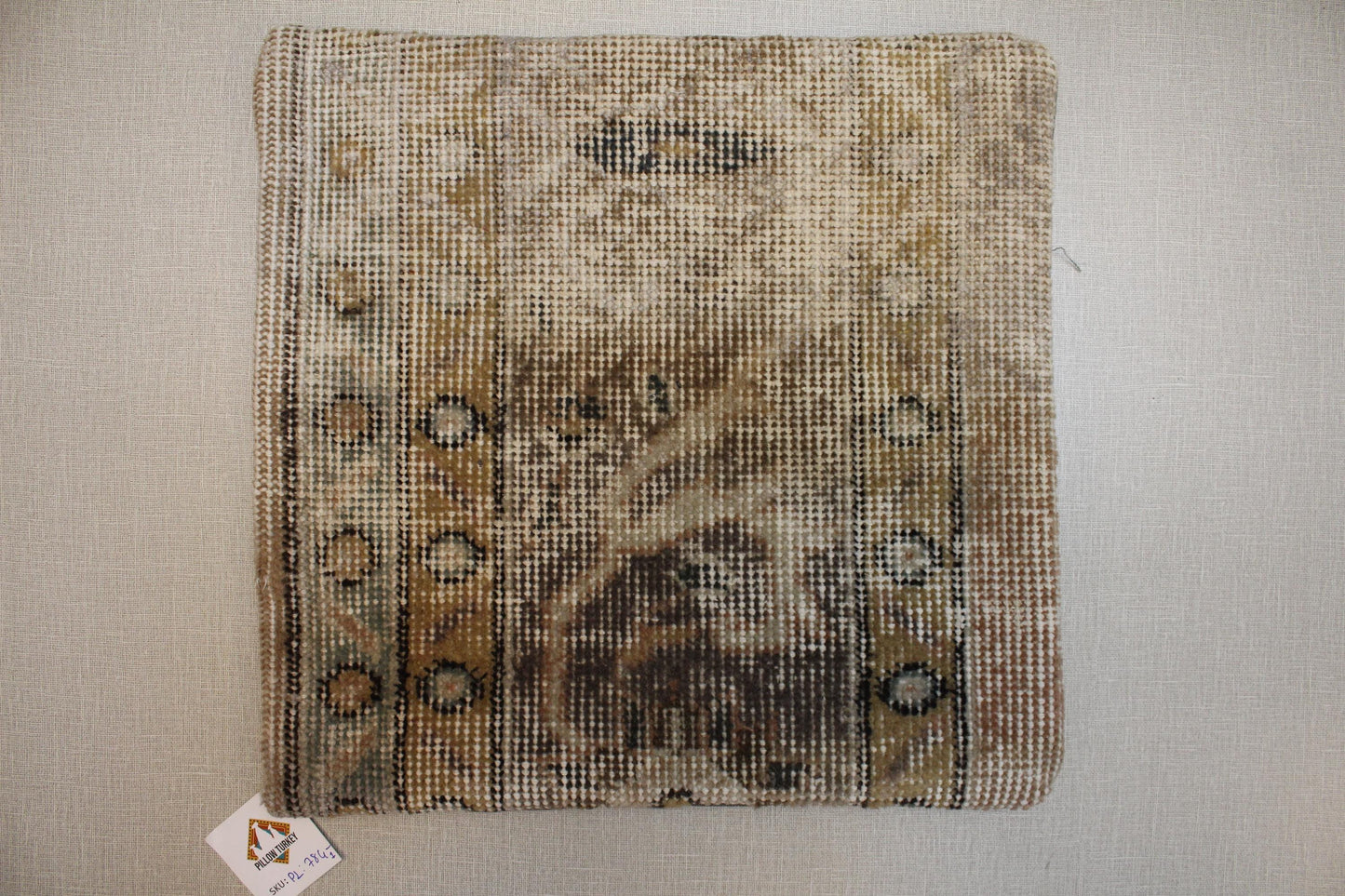 Handwoven Kilim Pillow Cover 16x16: Rustic Boho Throw Cushion