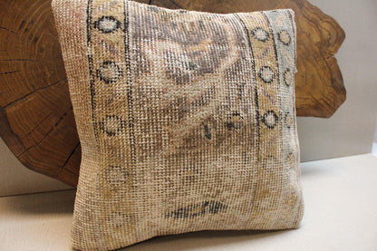 Handwoven Kilim Pillow Cover 16x16: Rustic Boho Throw Cushion