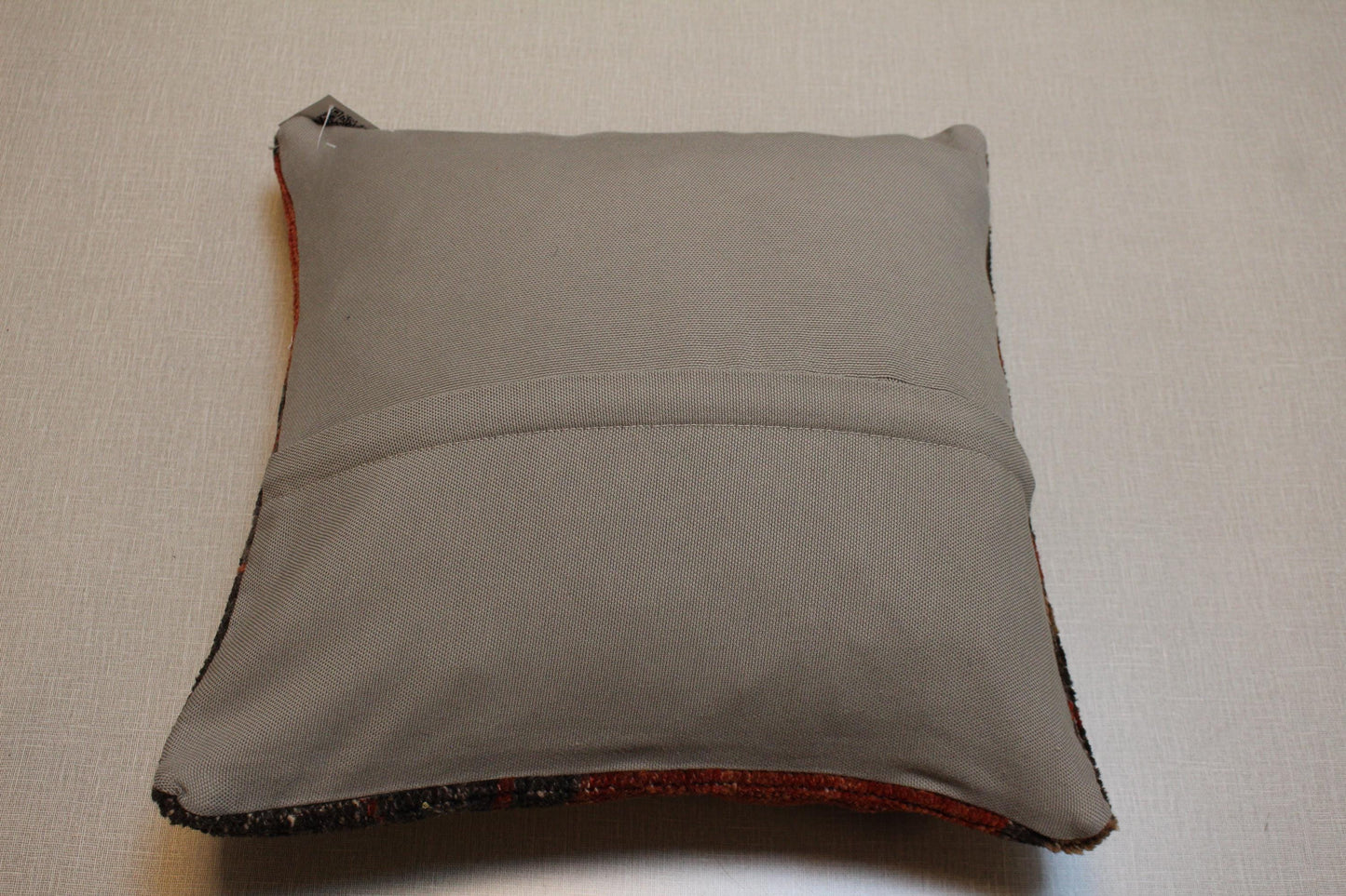 Orange Kilim Pillow Cover: Vintage Turkish Rug, Rustic Boho Cushion