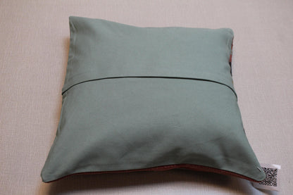 Handmade Striped Kilim Pillow Cover: Vintage Turkish Rug Cushion, 16x16 Boho Throw